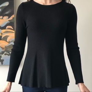 Black knit peplum sweater